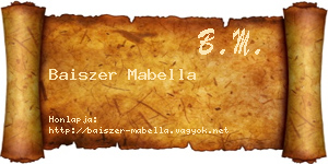 Baiszer Mabella névjegykártya